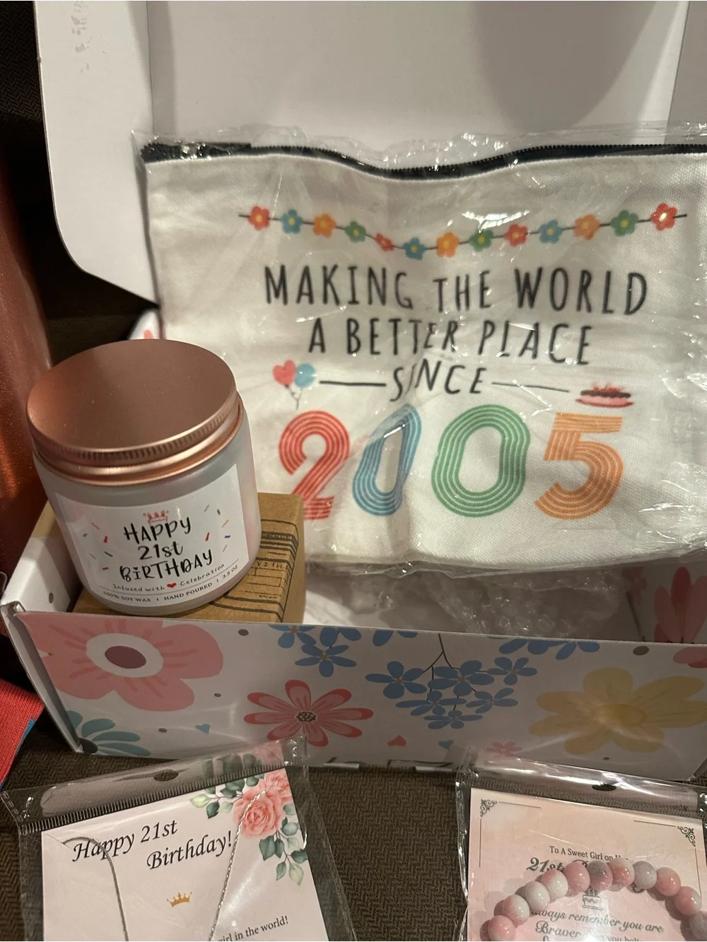 21st Birthday Gift Set - Rose Gold Tumbler & Accessories
